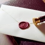sealed letter with stamped wax seal